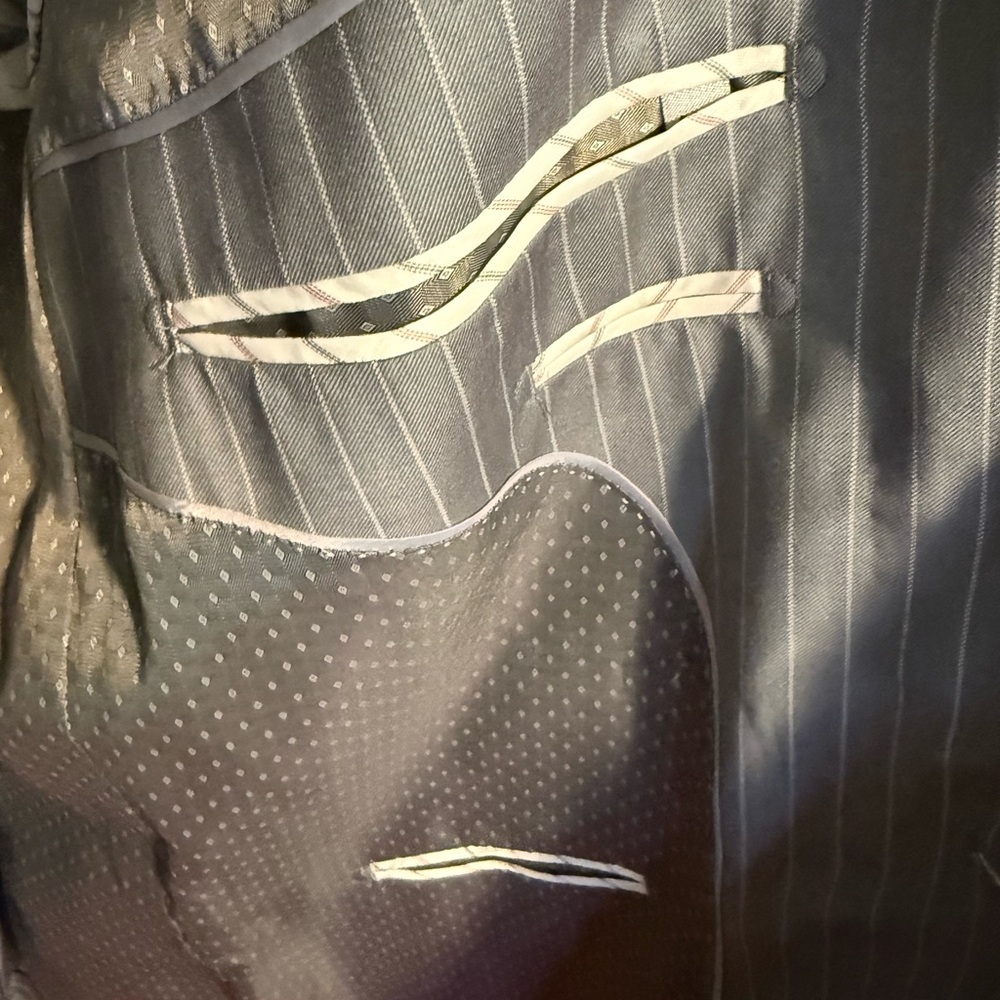 PRE-OWNED FLORENZI Men's Gray 3-BUTTON Pinstripe Blazer/Pants - Picture 9 of 16